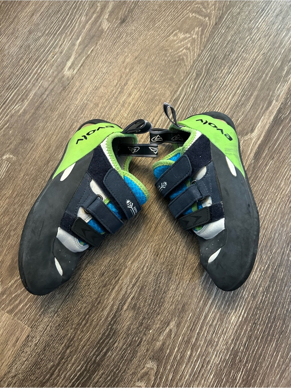 Evolv Supra Rock Climbing Shoes Men's US 8 | EU 41 Green Blue Black Outdoors